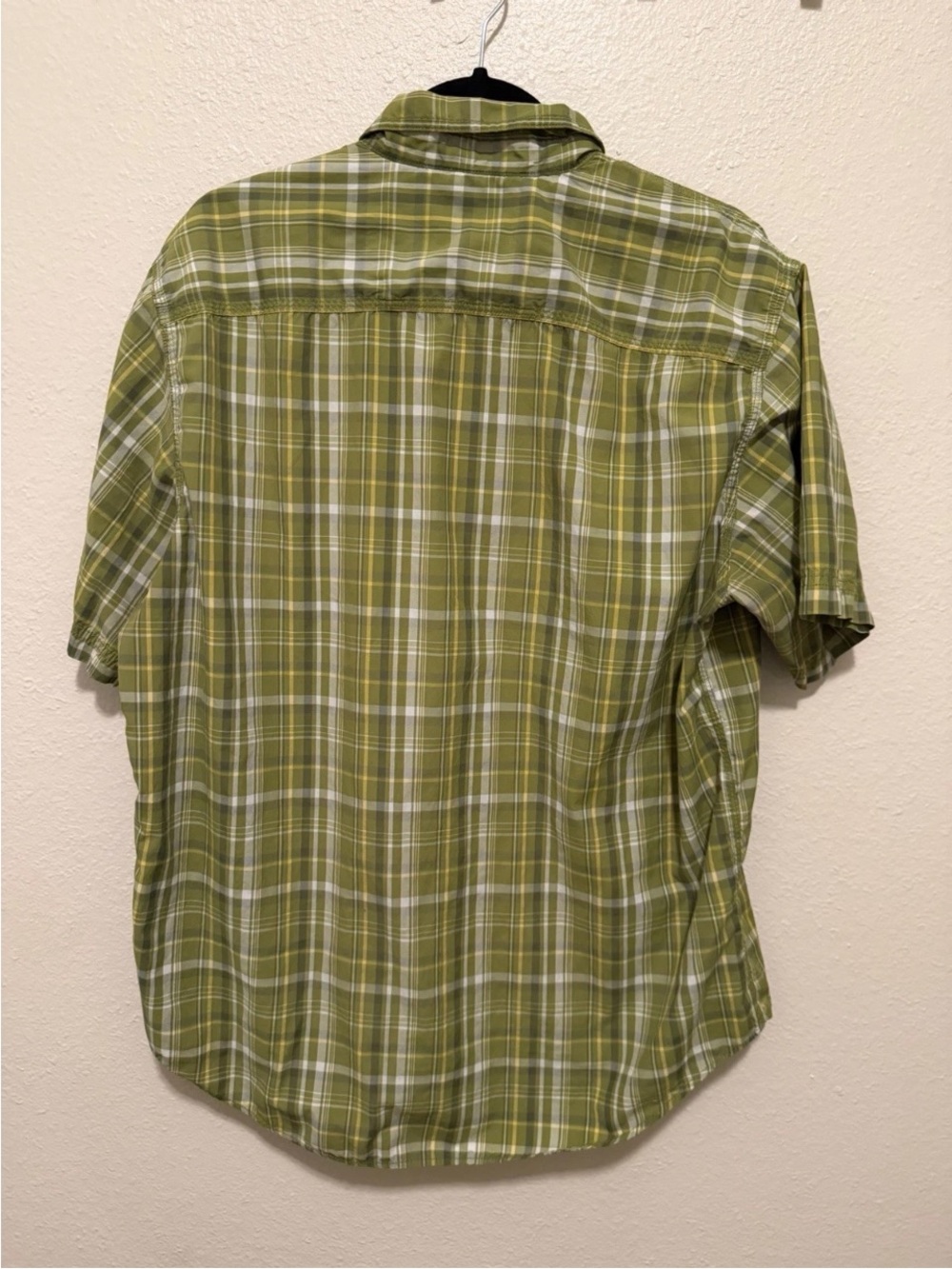 G.H. Bass Mens Large Green Plaid Hiking Camp Shirt Vented - Picture 2 of 7